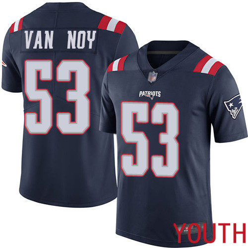 New England Patriots Football #53 Rush Vapor Untouchable Limited Navy Blue Youth Kyle Van Noy NFL Jersey->youth nfl jersey->Youth Jersey